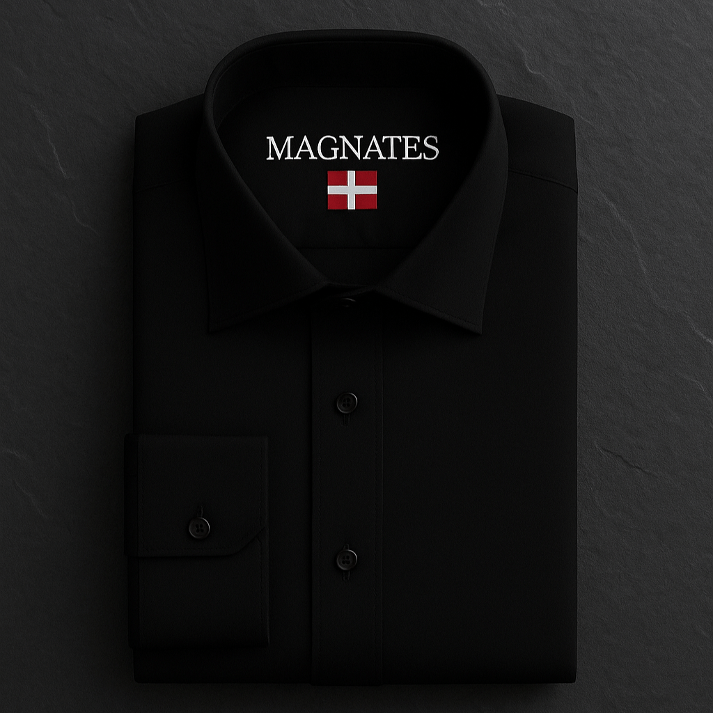 The Investor - Black Supima Shirt - Magnates Limited